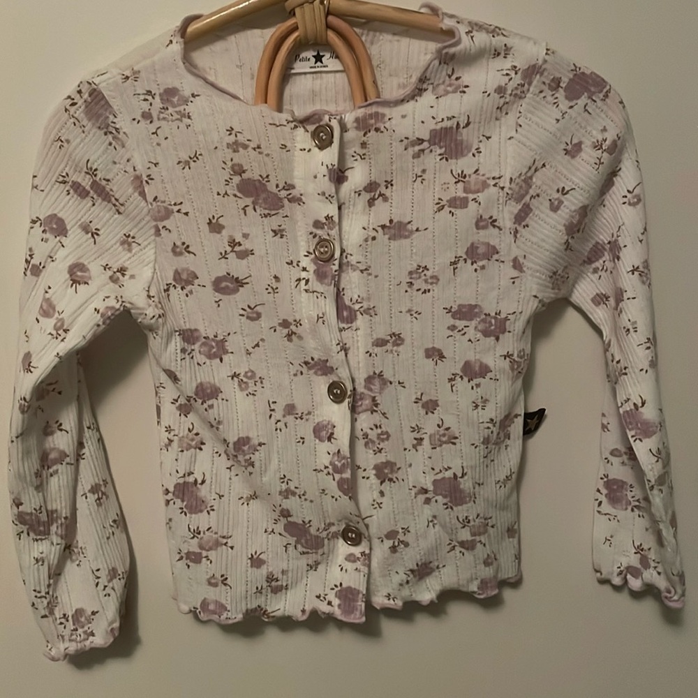 Petite Hailey | Purple Flower Cardigan | 2T